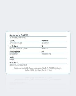 Brillantohrstecker 0,20 Ct