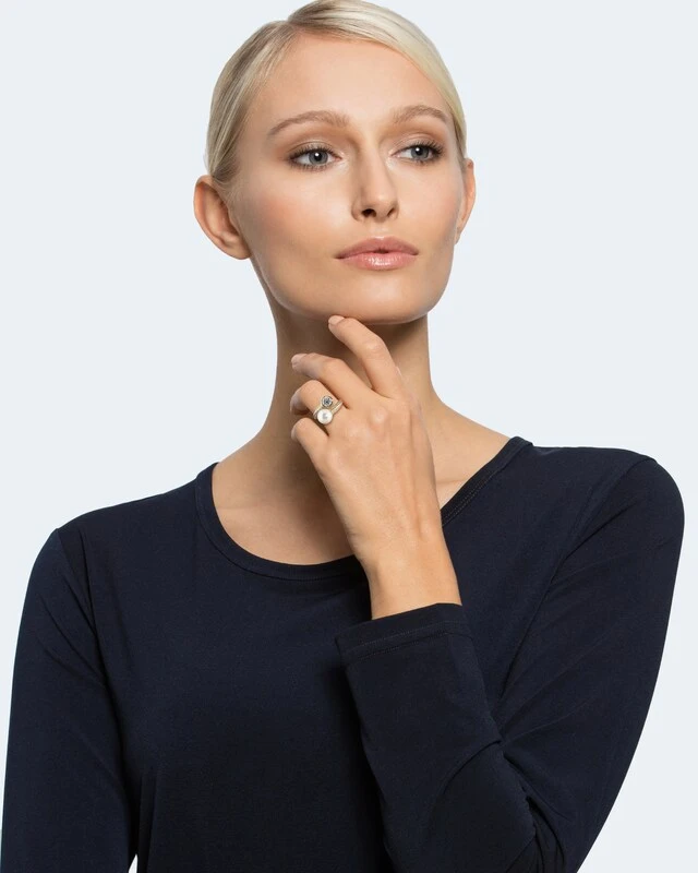 Ring MK-Perle 10mm & Zirkonia 8 Ring MK-Perle 10mm & Zirkonia – Bild 6