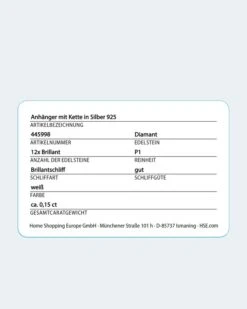 Brillant-Anhänger 0,15 Ct Mit Kette