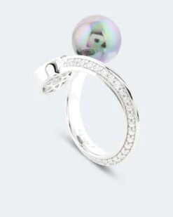 Ring MK-Perle 10mm & Zirkonia