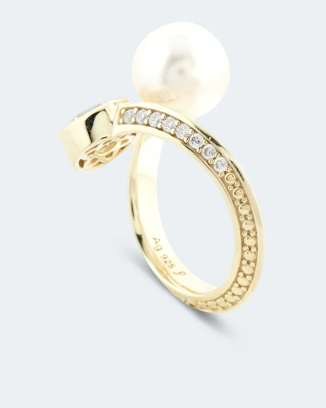 Ring MK-Perle 10mm & Zirkonia 7 Ring MK-Perle 10mm & Zirkonia – Bild 5