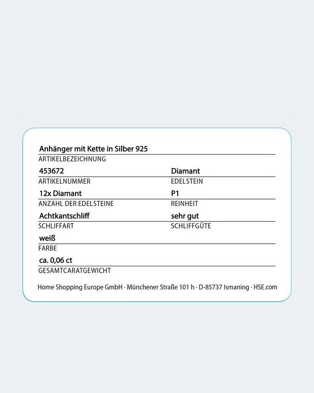 Diamant-Anhänger Mit Kette 0,06 Ct 3 Diamant-Anhänger Mit Kette 0,06 Ct