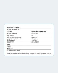 Brillant-Creolen 0,75 Ct