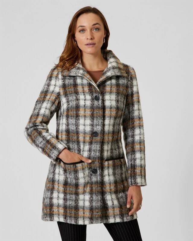 Karomantel Mit Wollanteil 5 Karomantel Mit Wollanteil – Bild 3