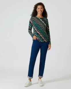 Shirt Im Schrägstreifen-Design