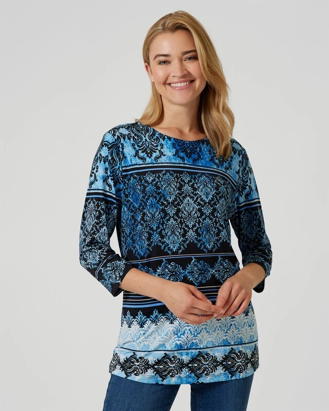 Midi-Shirt Mit Barock-Muster 8 Midi-Shirt Mit Barock-Muster – Bild 6