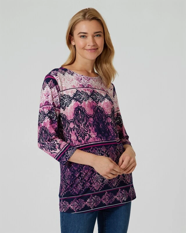 Midi-Shirt Mit Barock-Muster 6 Midi-Shirt Mit Barock-Muster – Bild 4