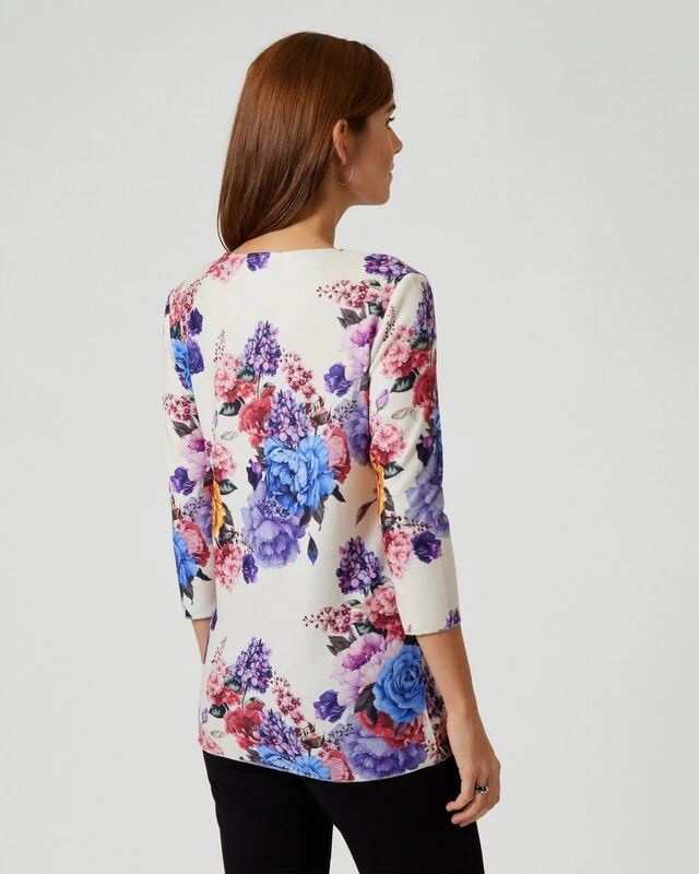 Midi-Feinstrickpullover "Blumendruck" 7 Midi-Feinstrickpullover "Blumendruck" – Bild 5