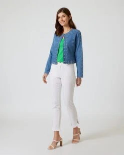 Jeansjacke Mit Ösenbesatz