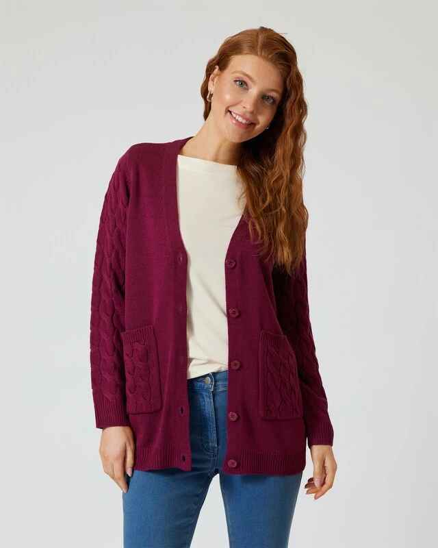 Longcardigan Mit Zopfmuster 10 Longcardigan Mit Zopfmuster – Bild 8