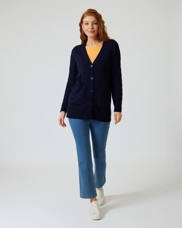 Longcardigan Mit Zopfmuster 8 Longcardigan Mit Zopfmuster – Bild 6