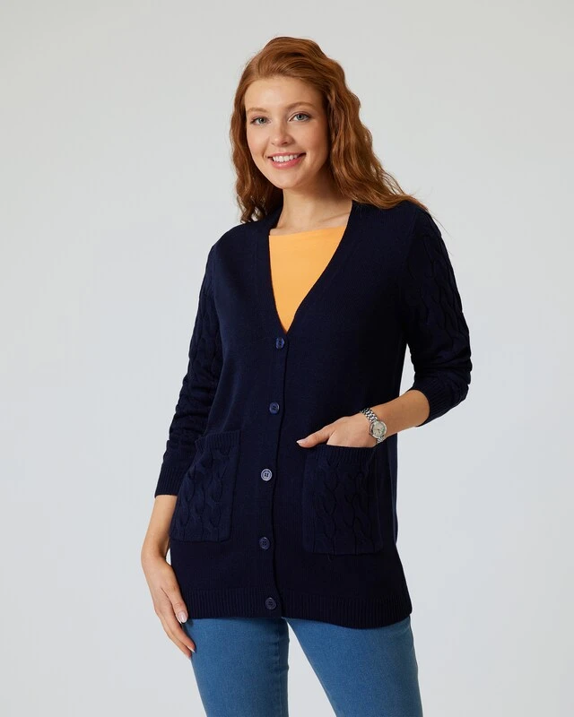 Longcardigan Mit Zopfmuster 7 Longcardigan Mit Zopfmuster – Bild 5