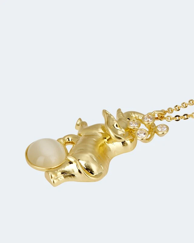Elefanten-Anhänger Mit Zirkonia Und Kette 3 Elefanten-Anhänger Mit Zirkonia Und Kette