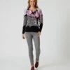 Classic Pullover "Hahnentritt-Blumen"