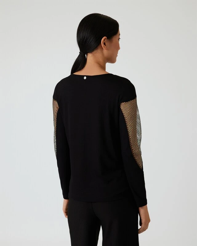 Longshirt Mit Steinchennetz 8 Longshirt Mit Steinchennetz – Bild 6