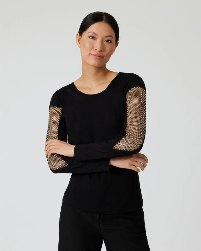 Longshirt Mit Steinchennetz 6 Longshirt Mit Steinchennetz – Bild 4