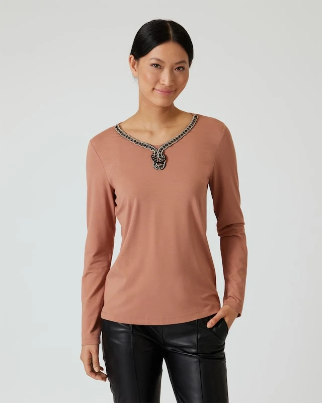 Shirt Mit Strass-Applikation 5 Shirt Mit Strass-Applikation – Bild 3