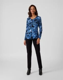 Longshirt Mit Blätterdruck