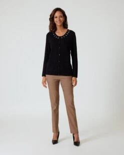 Strickjacke Mit Ausschnitt-Deko