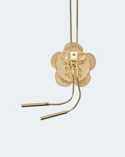 Y-Collier Mit Blüte Und Deko-Kristallen