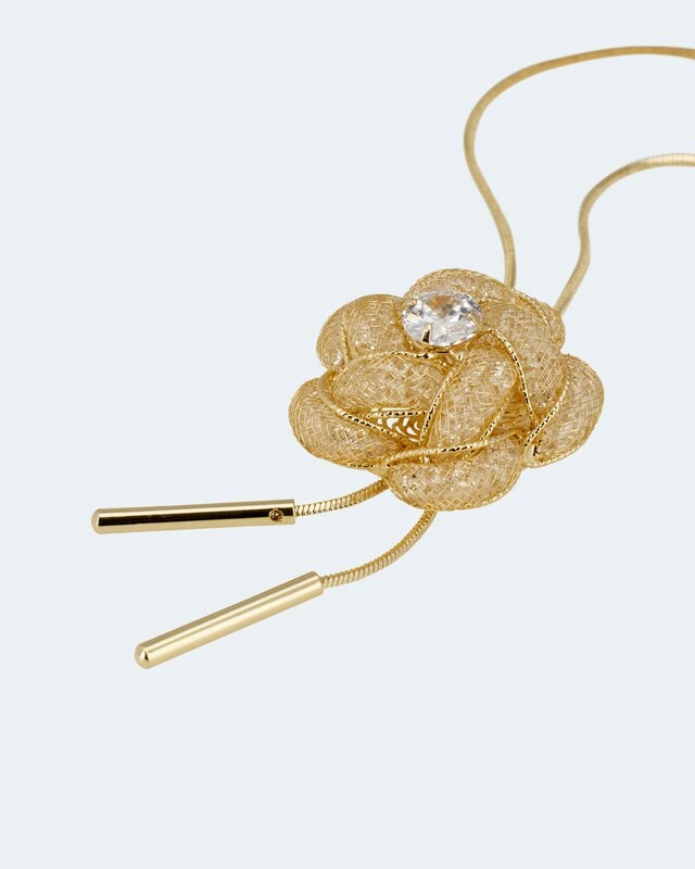 Y-Collier Mit Blüte Und Deko-Kristallen 4 Y-Collier Mit Blüte Und Deko-Kristallen – Bild 2