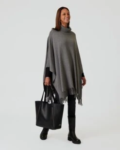 Strickponcho Mit Kaschmir
