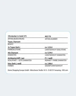 Ohrstecker Mit Blautopas Und Diamanten