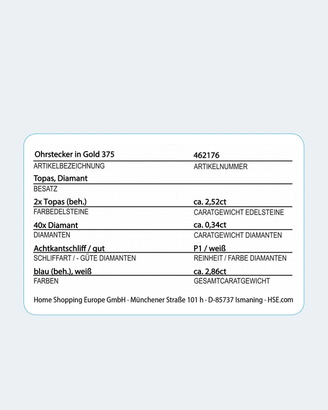 Ohrstecker Mit Blautopas Und Diamanten 3 Ohrstecker Mit Blautopas Und Diamanten