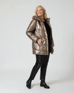 Jacke In Metallic-Optik