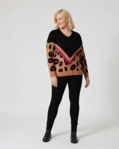Jacquard-Pullover Mit Animal-Muster