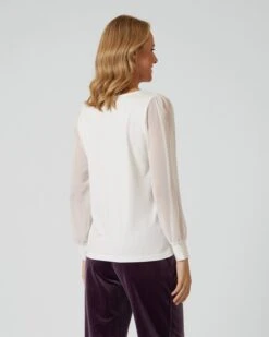 Shirt Mit Chiffon-Ärmel