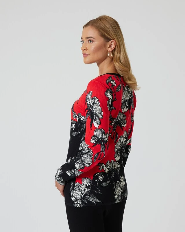 Pullover Im Blumendesign Mit Farbverlauf 4 Pullover Im Blumendesign Mit Farbverlauf – Bild 2