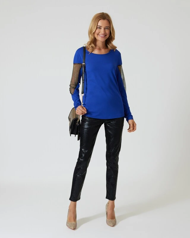 Longshirt Mit Steinchennetz 3 Longshirt Mit Steinchennetz