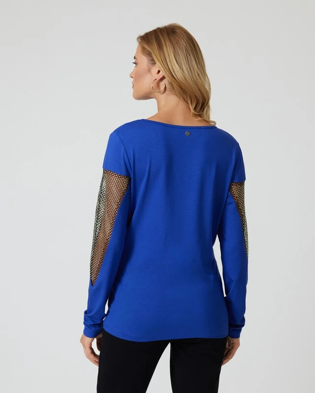 Longshirt Mit Steinchennetz 4 Longshirt Mit Steinchennetz – Bild 2