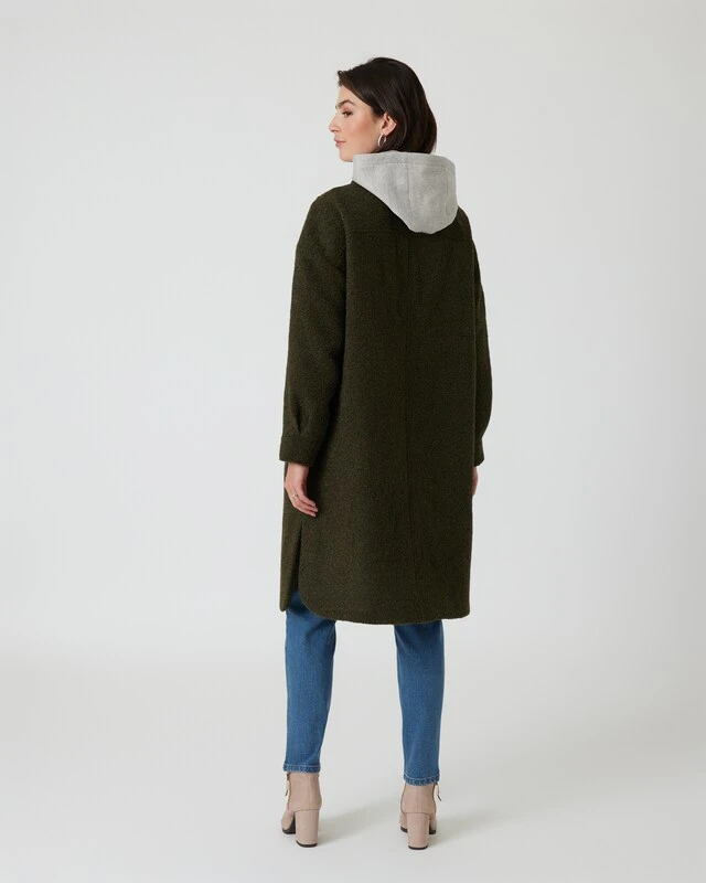 Oversized Mantel Mit Kapuzeneinsatz 4 Oversized Mantel Mit Kapuzeneinsatz – Bild 2