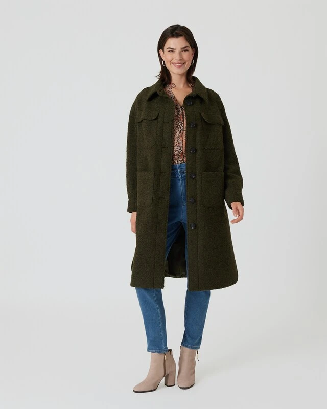 Oversized Mantel Mit Kapuzeneinsatz 6 Oversized Mantel Mit Kapuzeneinsatz – Bild 4