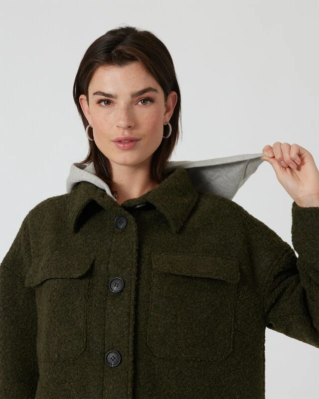 Oversized Mantel Mit Kapuzeneinsatz 5 Oversized Mantel Mit Kapuzeneinsatz – Bild 3