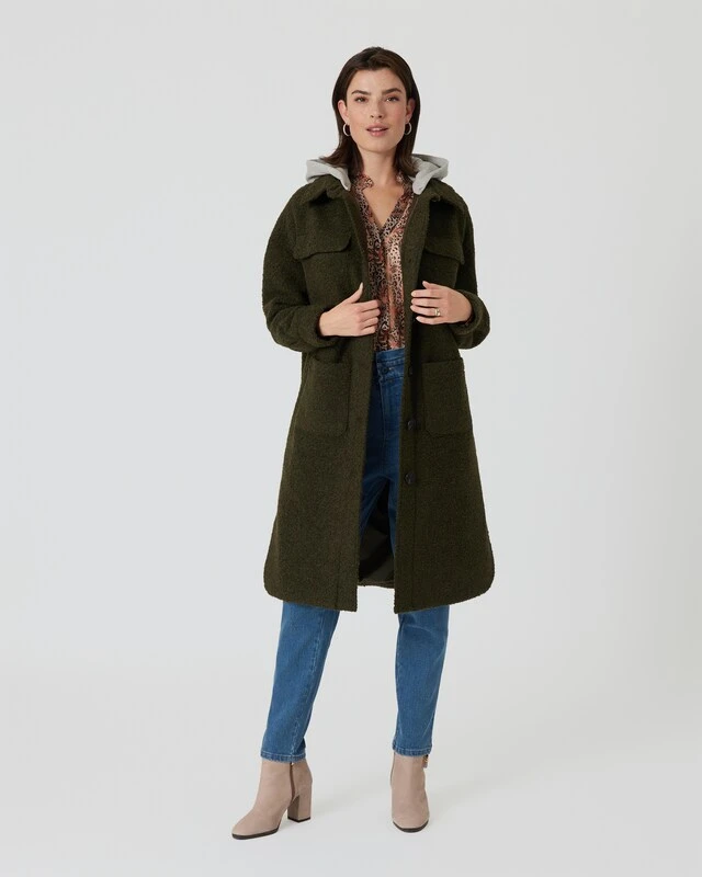 Oversized Mantel Mit Kapuzeneinsatz 3 Oversized Mantel Mit Kapuzeneinsatz