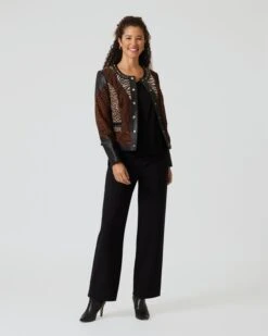 Lederjacke Im Patchdesign